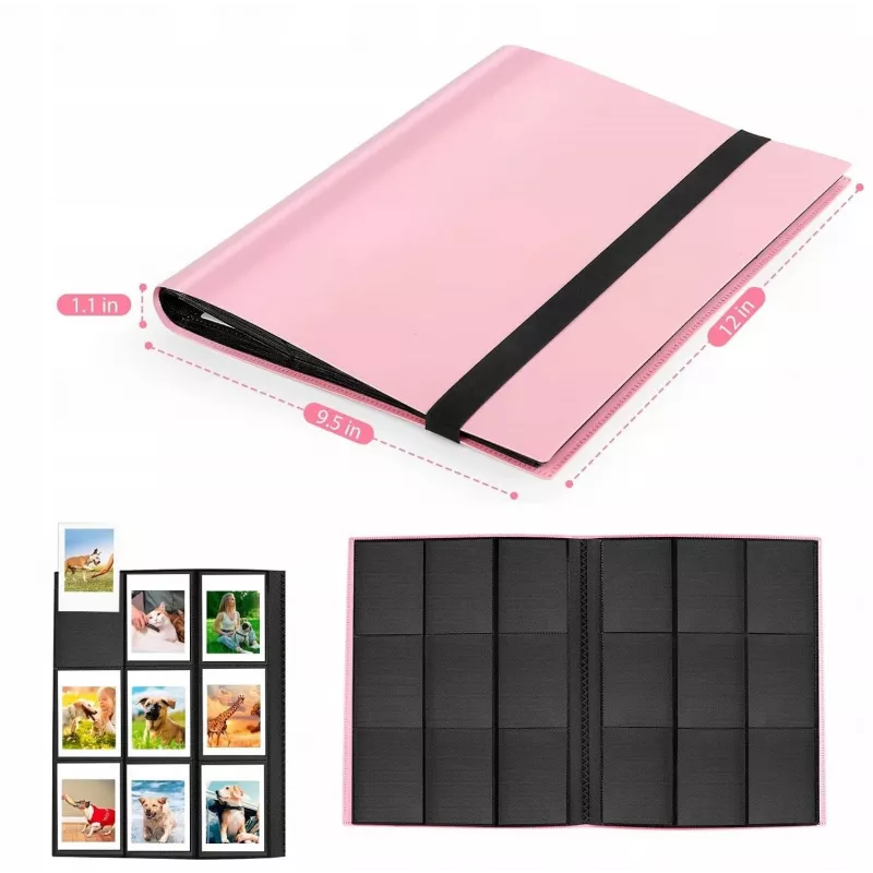 Álbum de fotografias LOVEINSTANT para 360 fotos, compatível com Fujifilm Instax Mini / Xiaomi / Polaroid / Canon / HP / Kodak, Rosa
