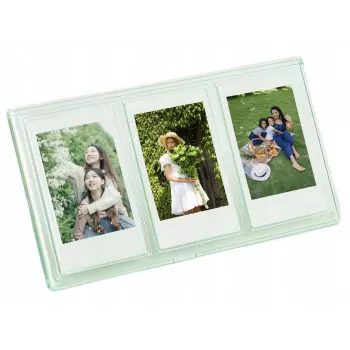 Moldura de mesa LOVEINSTANT para 3 fotos para câmaras Zink / Fuji Instax Mini - Verde