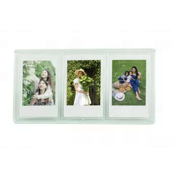 Moldura de mesa LOVEINSTANT para 3 fotos para câmaras Zink / Fuji Instax Mini - Verde
