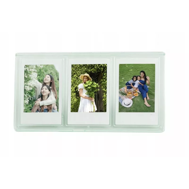 Moldura de mesa LOVEINSTANT para 3 fotos para câmaras Zink / Fuji Instax Mini - Verde