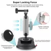 Suporte com ventosa PULUZ para câmara, smartphone, rosca de 1/4 polegadas, Preto