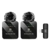 PULUZ PU647B 2x Microfone Lavalier sem fios para iPhone Lightning