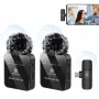 PULUZ PU648B 2x Microfone Lavalier Sem Fios para Smartphones USB-C, Tablets, Portáteis - 2,4 GHz, omnidirecional, Plug and Play
