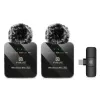 PULUZ PU648B 2x Microfone Lavalier Sem Fios para Smartphones USB-C, Tablets, Portáteis - 2,4 GHz, omnidirecional, Plug and Play