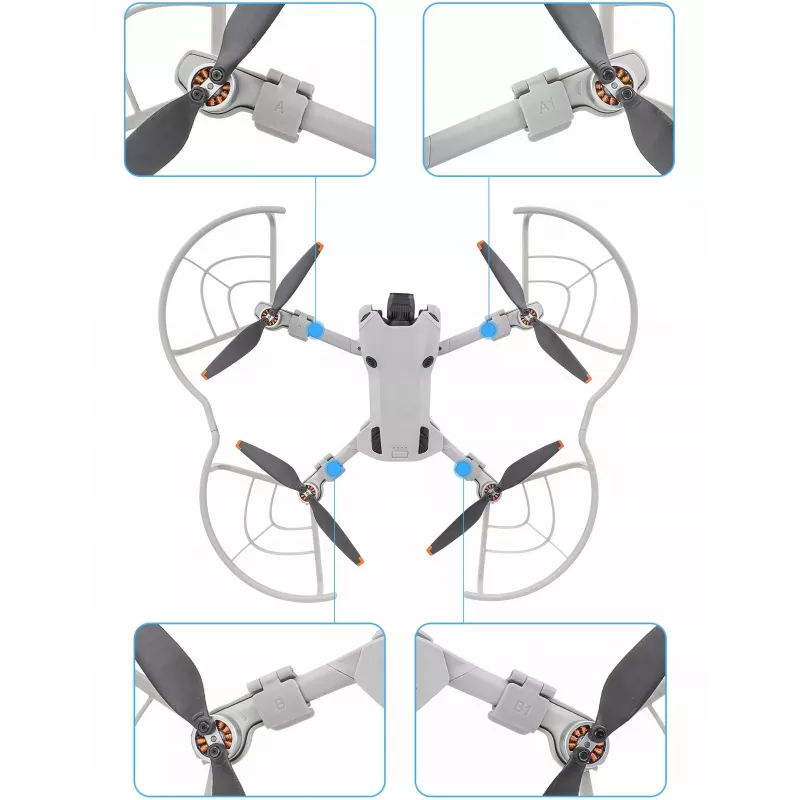 Conjunto de Proteção de Hélices SUNNYLIFE 4 Peças para DJI Mini 4 Pro Cinzento