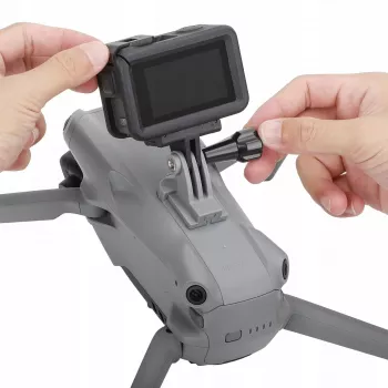 SUNNYLIFE Suporte para câmara de ação para DJI Air 3, GoPro, Insta360, SJCAM, Xiaomi - rosca de 1/4 polegadas, clipe de encaixe rápido, preto