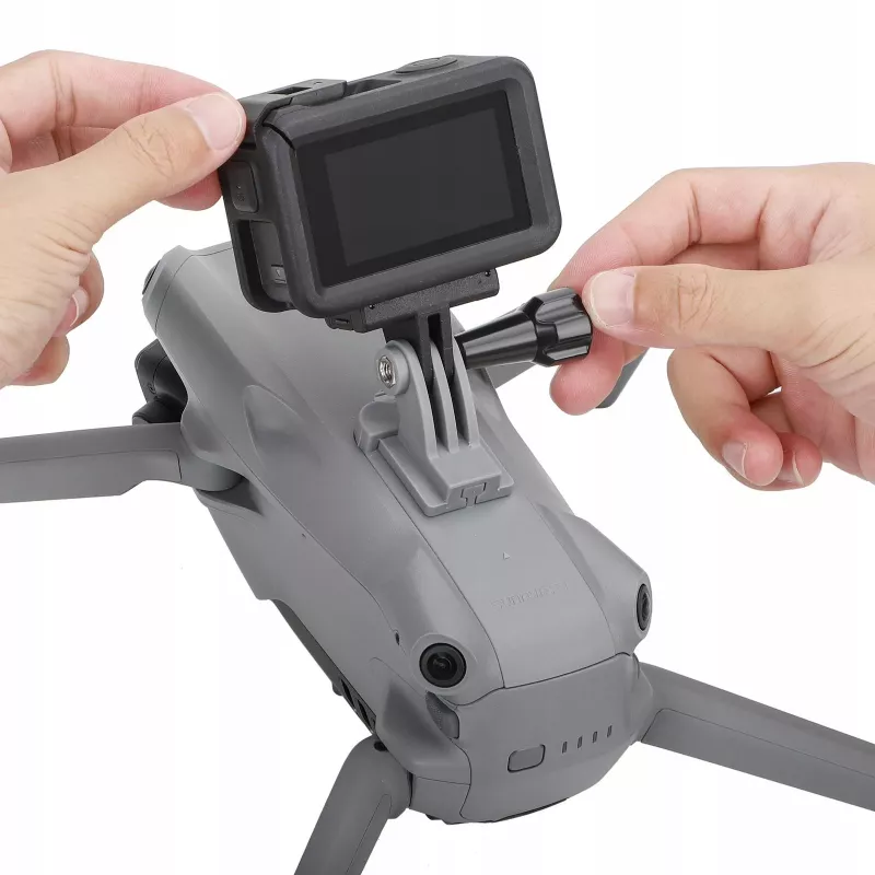 SUNNYLIFE Suporte para câmara de ação para DJI Air 3, GoPro, Insta360, SJCAM, Xiaomi - rosca de 1/4 polegadas, clipe de encaixe rápido, preto