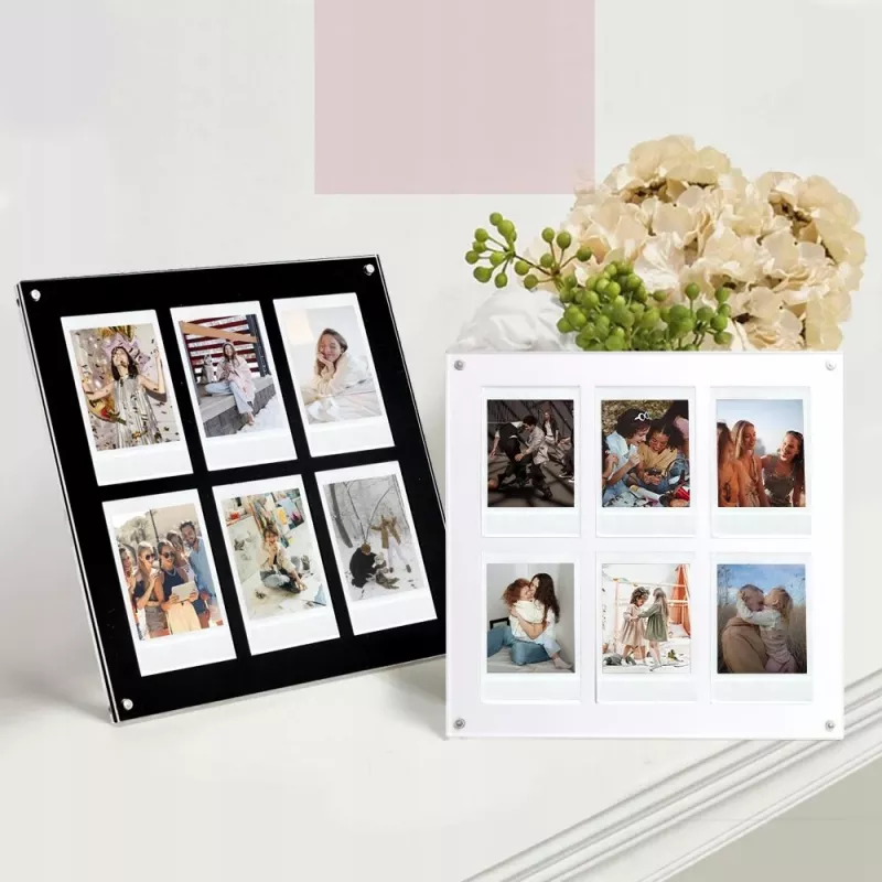 LOVEINSTANT Moldura para 6 fotos compatível com Fujifilm Instax Mini / Xiaomi / Polaroid / Canon / HP / Kodak - Zink / preto