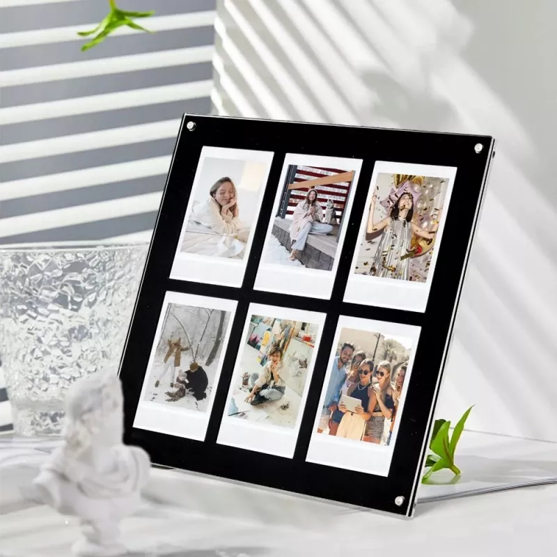 LOVEINSTANT Moldura para 6 fotos compatível com Fujifilm Instax Mini / Xiaomi / Polaroid / Canon / HP / Kodak - Zink / preto