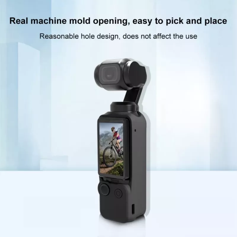 Capa de silicone protetora PULUZ com tampa de objetiva e tampa de ecrã para DJI Osmo Pocket 3, preta (PU894B)