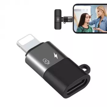 Adaptador OTG PULUZ Lightning para USB-C para iPhone, preto (PU649B)