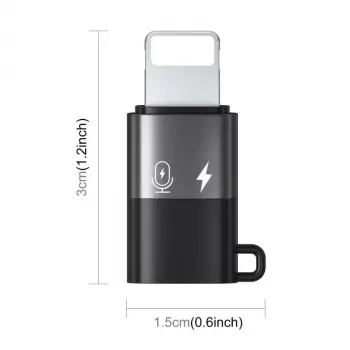 Adaptador OTG PULUZ Lightning para USB-C para iPhone, preto (PU649B)