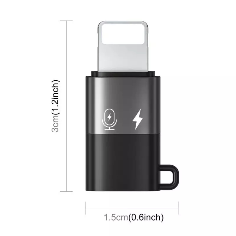 Adaptador OTG PULUZ Lightning para USB-C para iPhone, preto (PU649B)