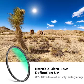 Filtro UV K&F Concept Nano-X reflexo ultrabaixo MRC 62mm
