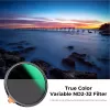 Filtro ND variável K&F Concept ND2-ND32 77mm True Color MRC Nano X