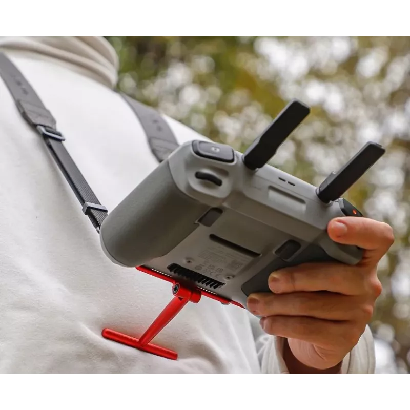 SUNNYLIFE Suporte de alça de pescoço e ombro para comando DJI RC 2 / RC 1 - Tecido de nylon preto com ganchos de liga de alumínio