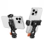 K&F Concept KF31.094 Suporte de tripé para smartphone MS18 - Suporte de metal para telefone rotativo 360° com rosca de 1/4 polegadas, base Arca-Swiss, sapata fria, Preto