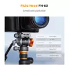 K&F Concept FH-03 Cabeça de vídeo fluida, carga de 5 kg, Arca-Swiss, 1/4 polegadas-20 e 3/8 polegadas-16, Preto