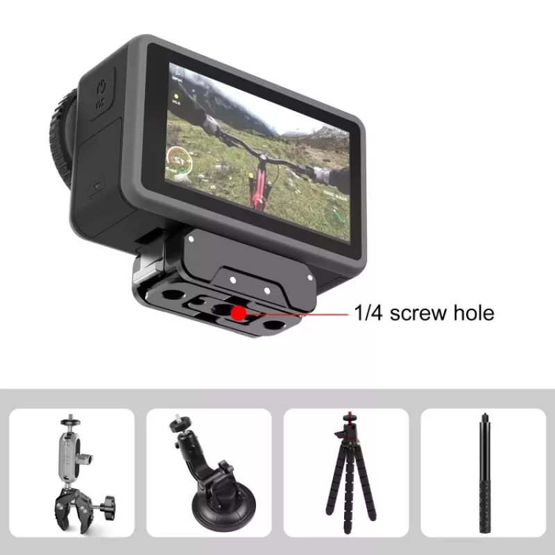 PULUZ PU995B suporte adaptador 1/4 + sistema GoPro para DJI Osmo Action 4 / 3