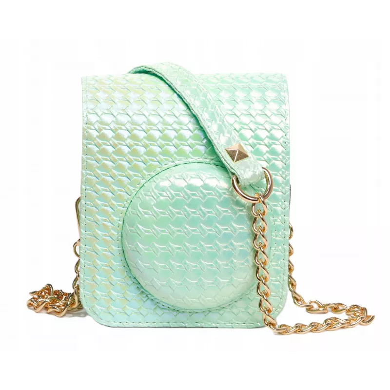 LOVEINSTANT Kit 2-em-1: Capa protetora + álbum de fotos para Fujifilm Instax Mini 12 - Verde