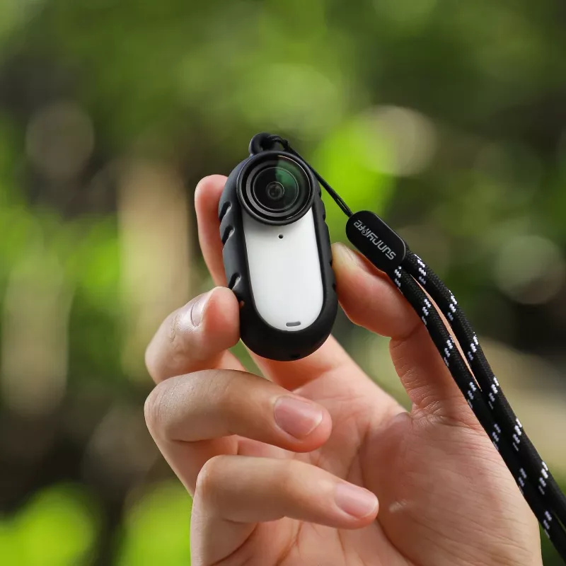 SUNNYLIFE Capa protetora de silicone com tampa de objetiva para Insta360 Go 3s - Preto