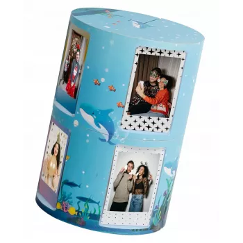 LOVEINSTANT Moldura de fotos cubo dobrável para 24 impressões Instax Mini - Sea Blue