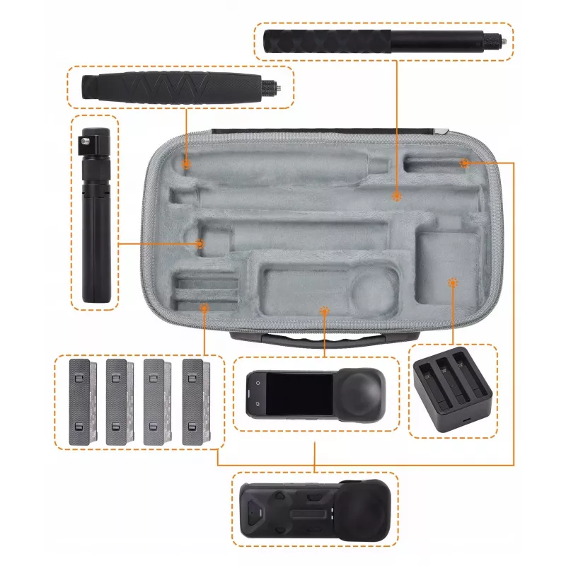 SUNNYLIFE Bolsa de proteção para câmara Insta360 X4 e acessórios - Preto