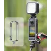 SUNNYLIFE Suporte de armação com 2 encaixes de sapata fria e tampa de objetiva em silicone para Insta360 X4 (Preto)