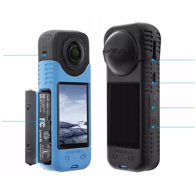 SUNNYLIFE Conjunto de tampa de objetiva em silicone e capa para Insta360 X4 - Branco