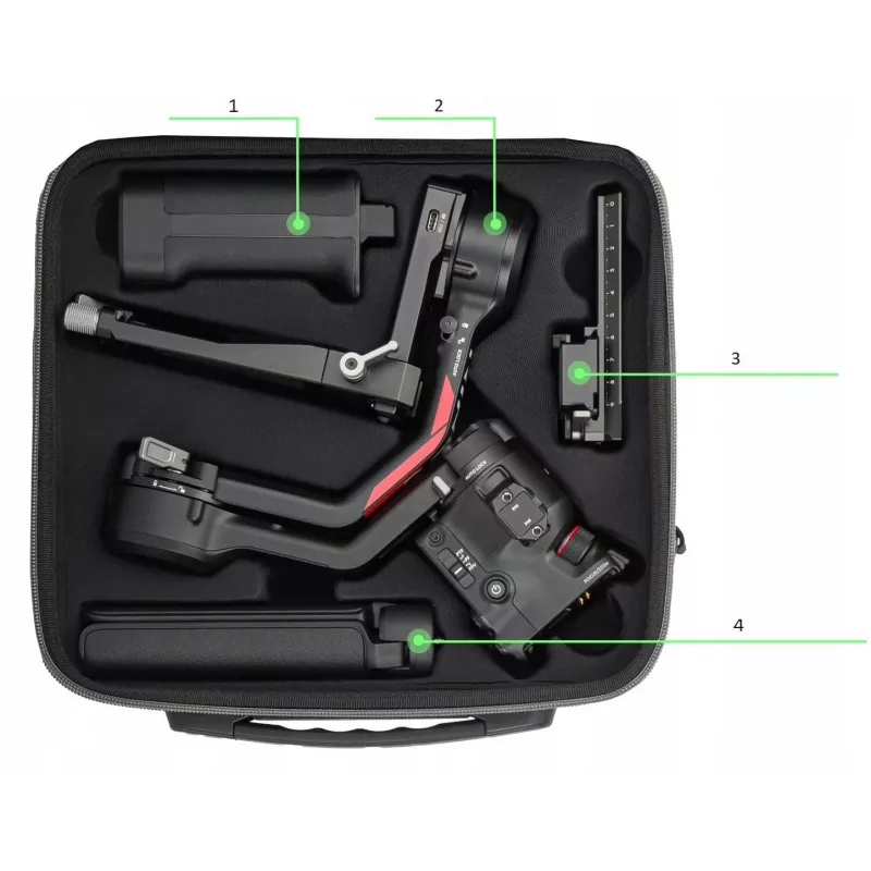 SUNNYLIFE Mala de transporte rígida para DJI RS 4 Gimbal - Preto