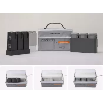 SUNNYLIFE Mala rígida para 3x baterias de drone e carregador compatível com DJI Mini 4K, Air 3, Avata 2, DC830-S