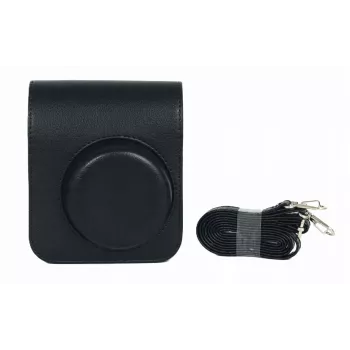LOVEINSTANT Bolsa de câmara para Fujifilm Instax Mini 41 - Bolsa protetora em pele PU preta com alça de ombro