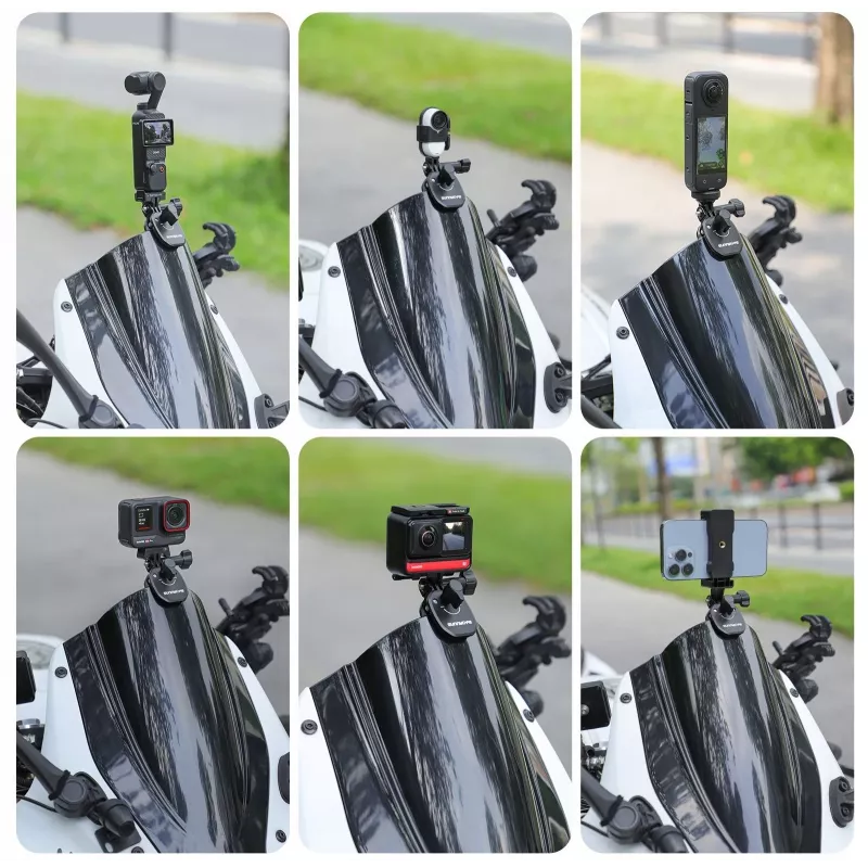 SUNNYLIFE Suporte com ventosa para para-brisas de mota compatível com GoPro SJCAM Xiaomi DJI Insta360 ZJ846-D