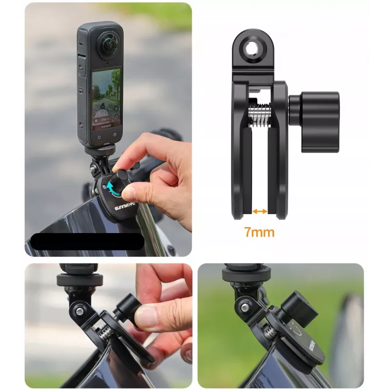 SUNNYLIFE Suporte com ventosa para para-brisas de mota compatível com GoPro SJCAM Xiaomi DJI Insta360 ZJ846-D