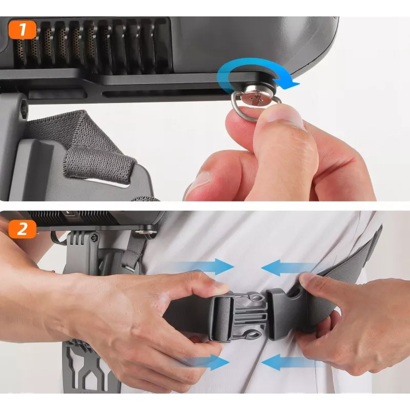 SUNNYLIFE Correia de peito para comando DJI RC Plus - Preto
