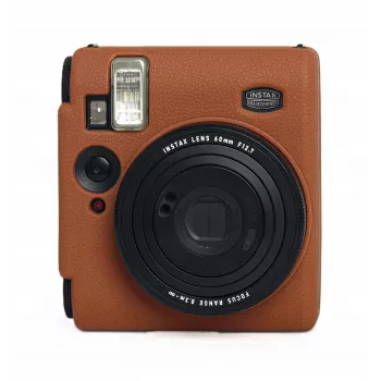 LOVEINSTANT Capa de proteção em silicone para Fujifilm Instax Mini 99 - Castanho