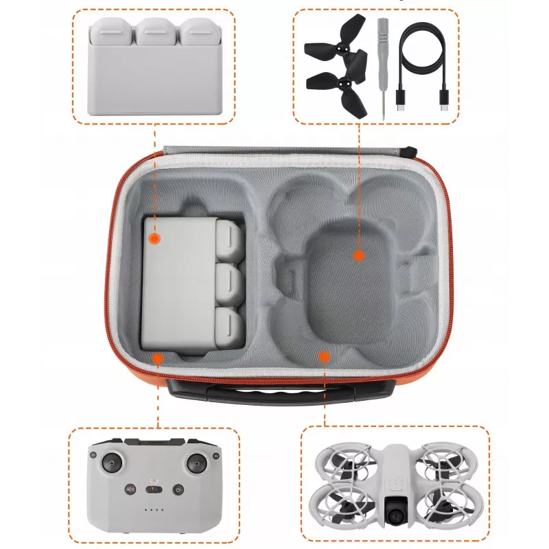 SUNNYLIFE Bolsa de transporte para DJI Neo, comando e acessórios - Laranja / NE-B864