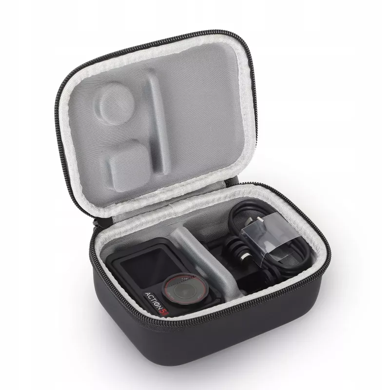 SUNNYLIFE Bolsa de transporte de proteção para DJI Osmo Action 3, 4, 5 Pro - Concha rígida EVA, resistente a choques, preto
