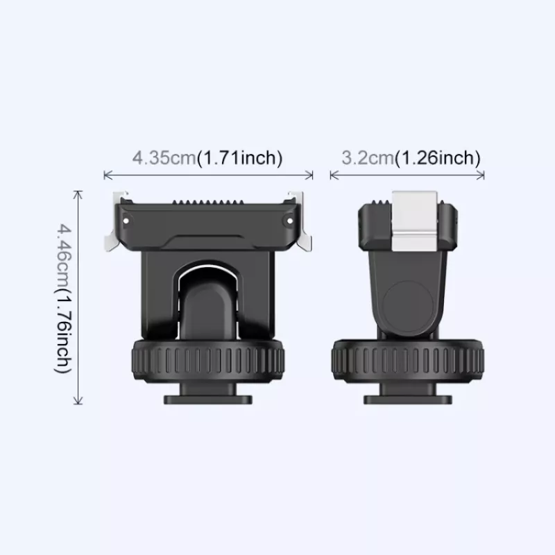 Adaptador de suporte de libertação rápida PULUZ com rosca de 1/4 polegadas e cold shoe para DJI Osmo Action 3/4/5 Pro PU727B