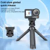 Adaptador de suporte de libertação rápida PULUZ com rosca de 1/4 polegadas e cold shoe para DJI Osmo Action 3/4/5 Pro PU727B
