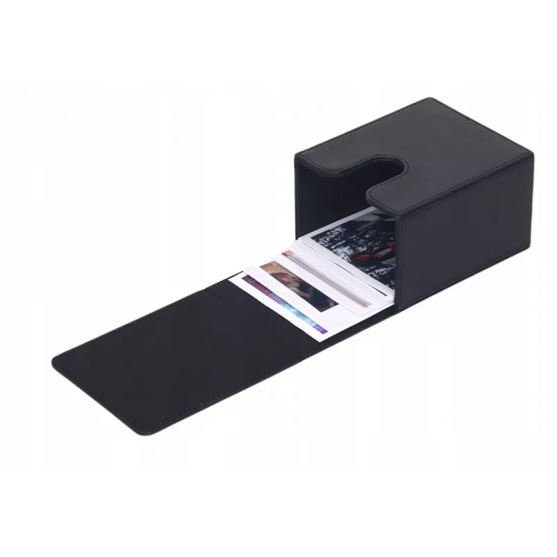 Caixa de armazenamento de fotografias LOVEINSTANT para 100 cópias – compatível com Fuji Instax Wide, Square, Polaroid 600, Now – preto com janela