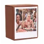 Caixa de armazenamento de fotografias LOVEINSTANT para 100 fotografias instantâneas, compatível com Fuji Instax Wide, Square, Polaroid 600, i-Type (Now) - castanho com janela
