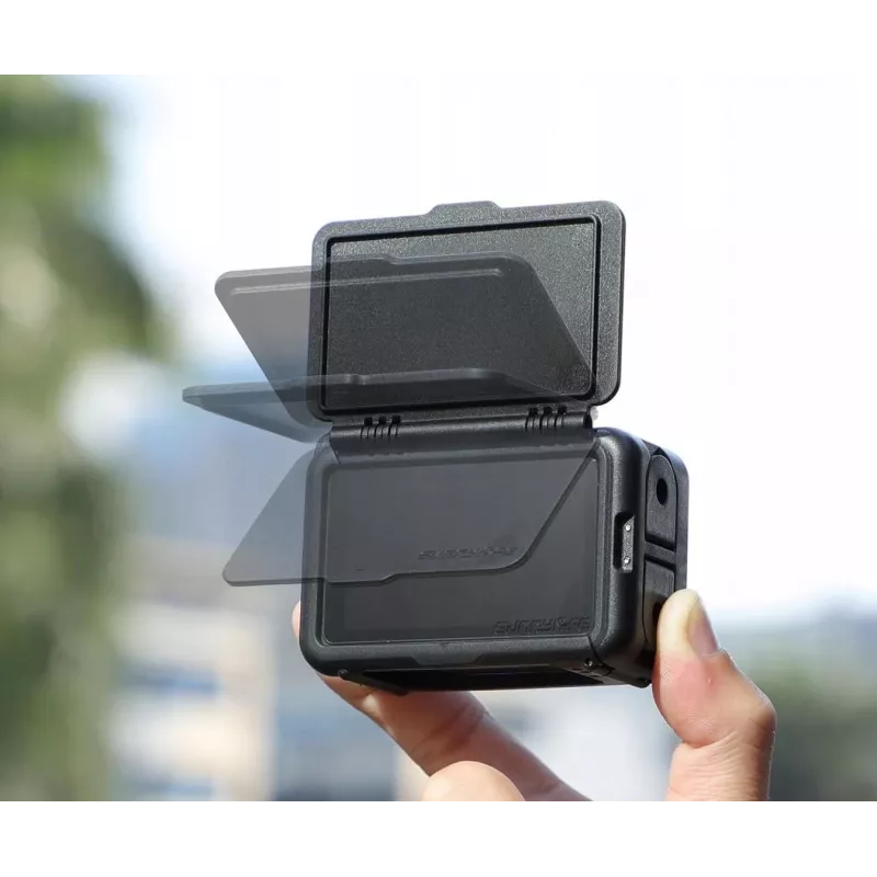 Suporte de moldura + tampa de objetiva SUNNYLIFE para DJI Osmo Action 5 Pro / 4 / 3 - preto