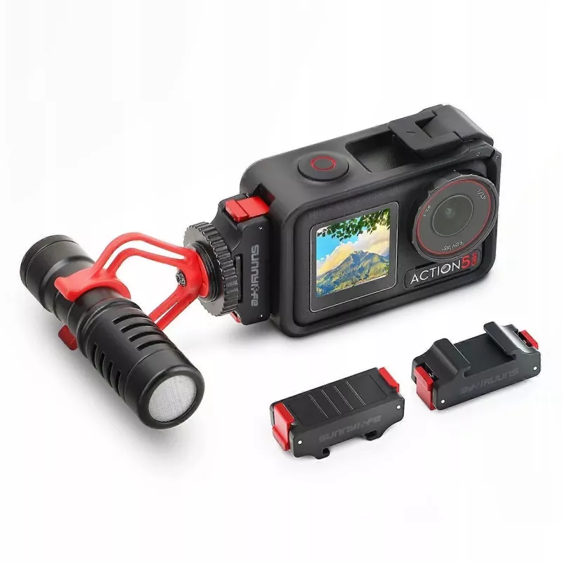 Suporte adaptador SUNNYLIFE para DJI Osmo Action 5 Pro / 5 / 4 / 3 - ISO-hot-shoe - preto