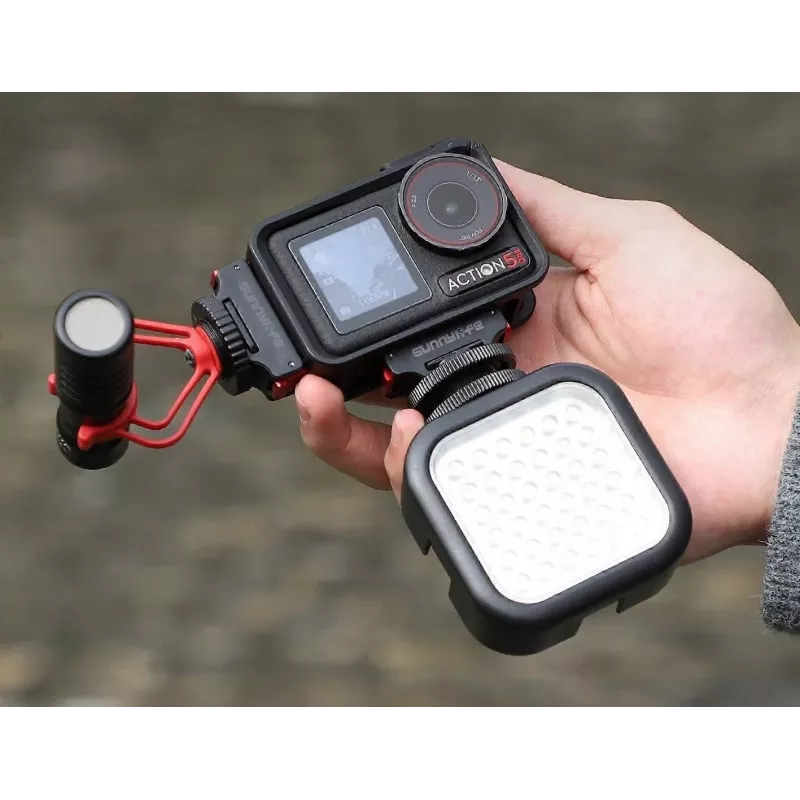 Suporte adaptador SUNNYLIFE para DJI Osmo Action 5 Pro / 5 / 4 / 3 - ISO-hot-shoe - preto