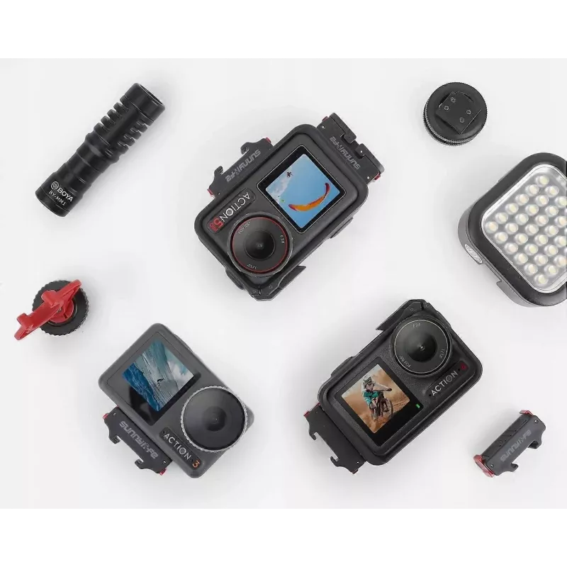 Suporte adaptador SUNNYLIFE para DJI Osmo Action 5 Pro / 5 / 4 / 3 - ISO-hot-shoe - preto