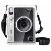LOVEINSTANT Kit 6em1: Capa rígida transparente + protetor de vidro temperado + álbum de fotografias 64 bolsas + tampa de objetiva + molduras + alça de ombro para Fujifilm Instax Mini Evo