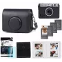 LOVEINSTANT Kit 5em1: Capa + vidro temperado + álbum 64 bolsas + bolsa para fotografias + molduras para Fuji Instax Mini Evo / Preto