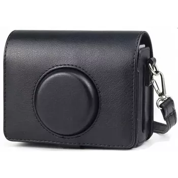 LOVEINSTANT Kit 5em1: Capa + vidro temperado + álbum 64 bolsas + bolsa para fotografias + molduras para Fuji Instax Mini Evo / Preto