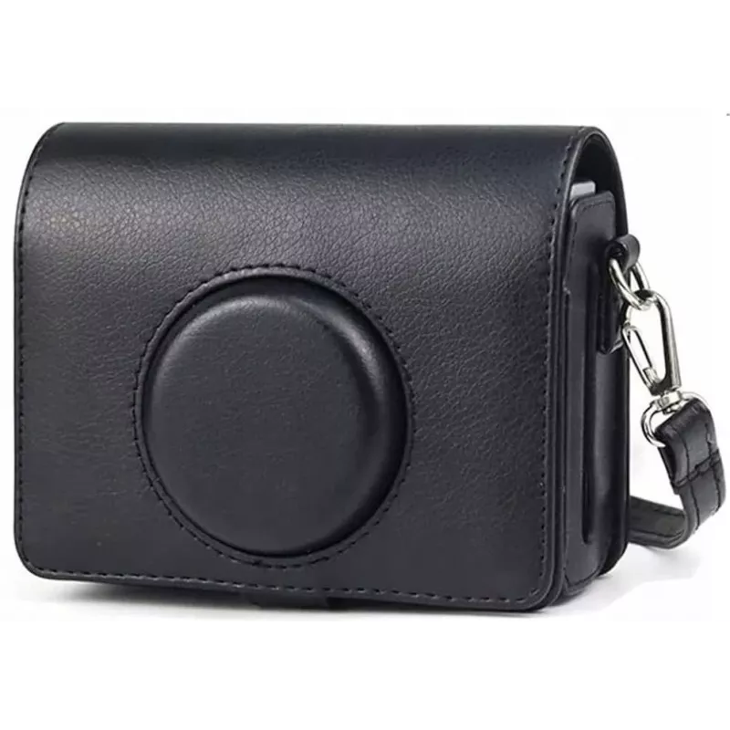 LOVEINSTANT Kit 5em1: Capa + vidro temperado + álbum 64 bolsas + bolsa para fotografias + molduras para Fuji Instax Mini Evo / Preto